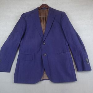 Suit Supply Blazer Lazio Single Breasted Blue Linen Wool Vitale Barberis Sz 42R
